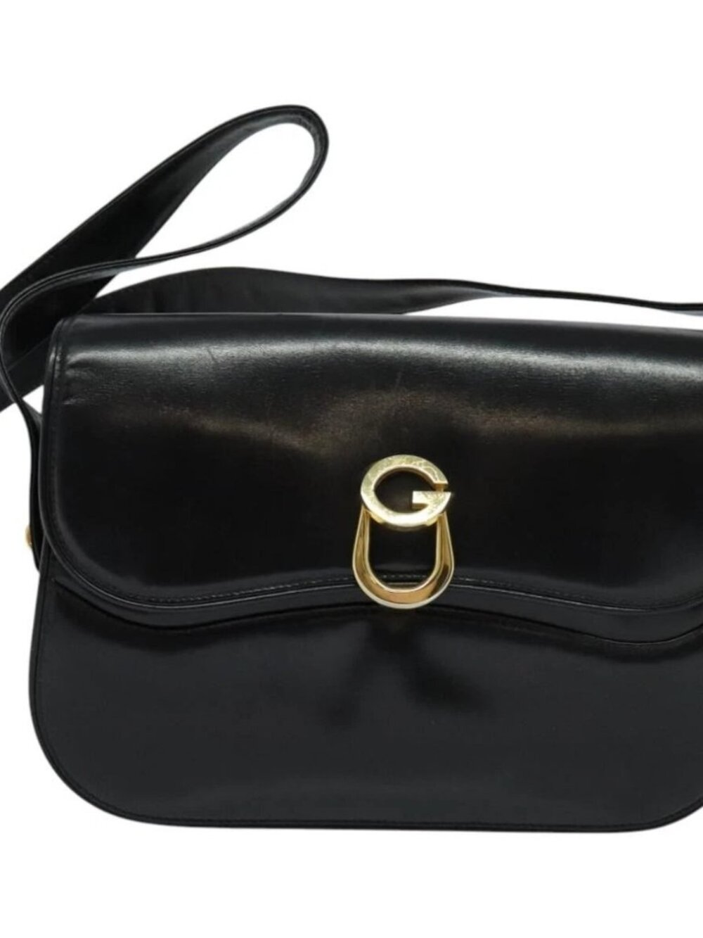 GUCCI Shoulder Bag Leather Black Gold Auth ep8582 - Picture 14 of 16